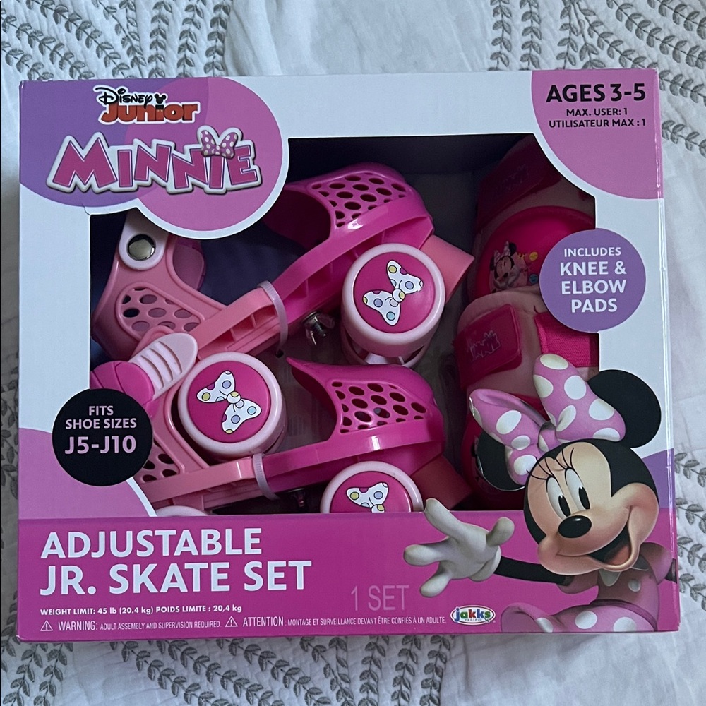 Disney Minnie Mouse Pink Adjustable Skate Set